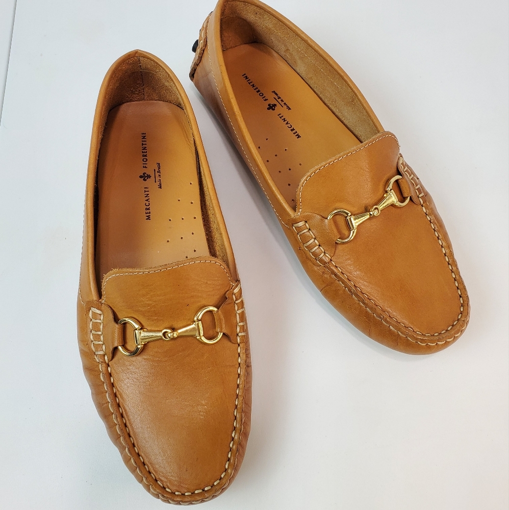 Mercanti Fiorentini Brown Leather Men's Loafers Shoes